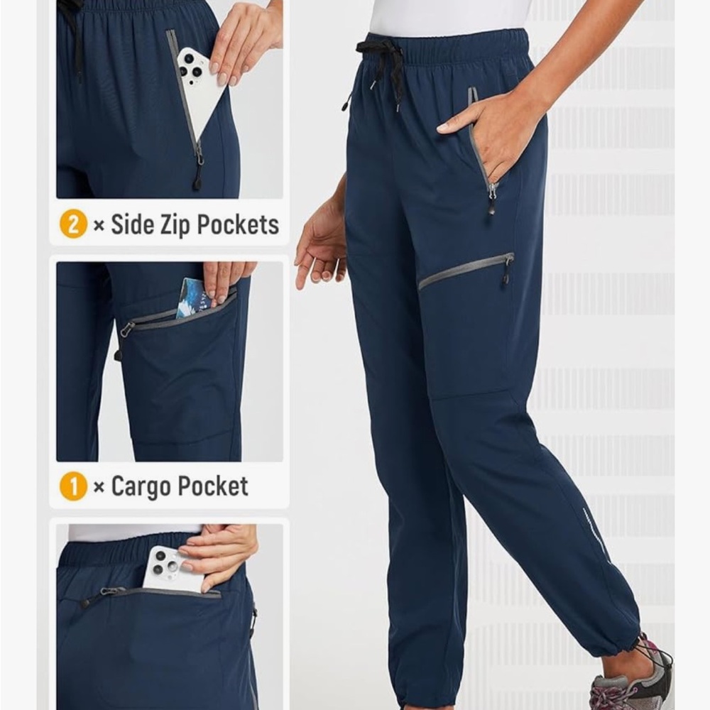 NEW Baleaf Navy Women's Water-Resistant Track Joggers - Picture 4 of 6